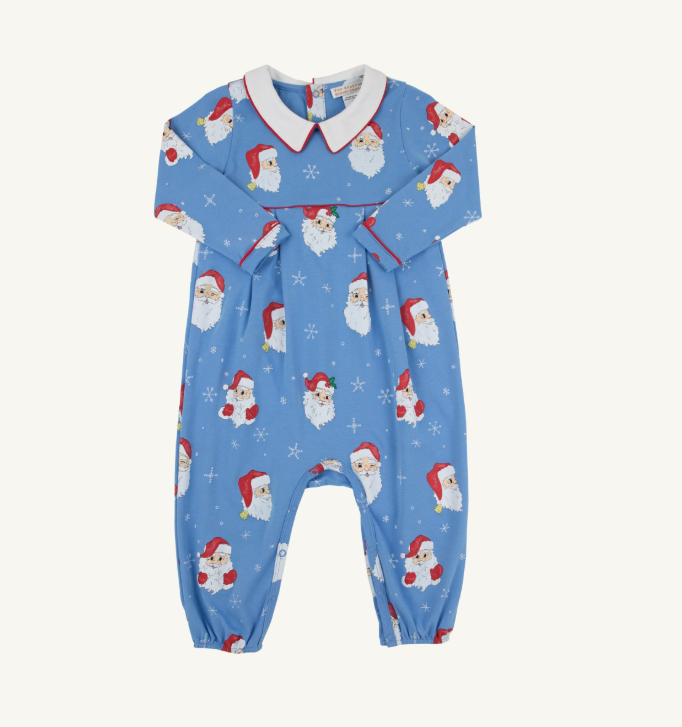 Bradford Romper LS- Dear Santa/Barbados Blue/WAW