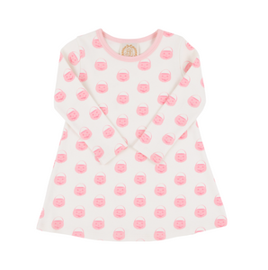 Polly Play Dress LS- Vintage-Prep Pumpkin Pails/Sandpearl Pink