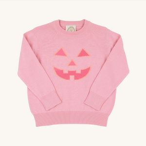 Isabelle`s Intarsia Sweater- Sandpearl Pink/Pumpkin Face