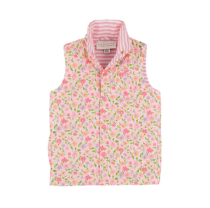 Vaughn Vest- Grand Cayman Gardens/Romany Rose Stripe