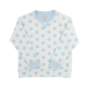 Cassidy Comfy Crewneck Sweatshirt- Vintage-Prep Pumpkin Pails/Buckhead Blue
