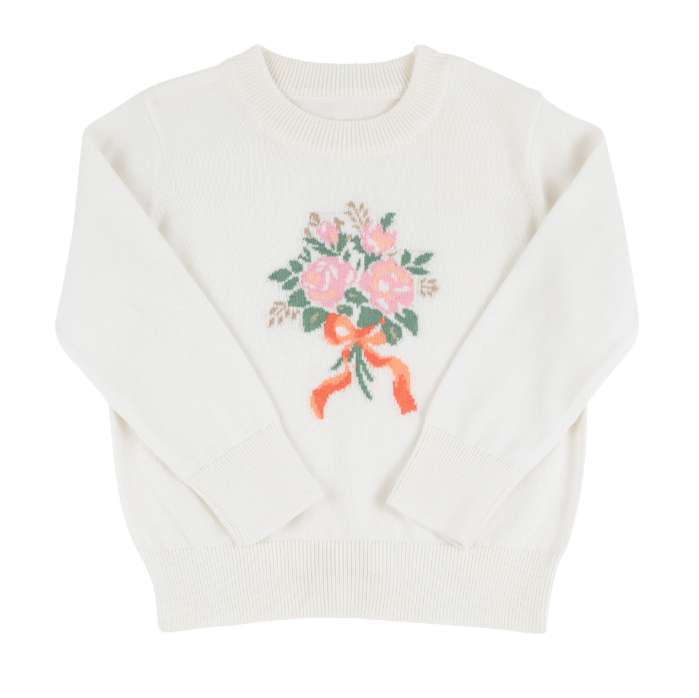 Isabelle`s Intarsia Sweater- Palmetto Pearl/Floral Bouquet