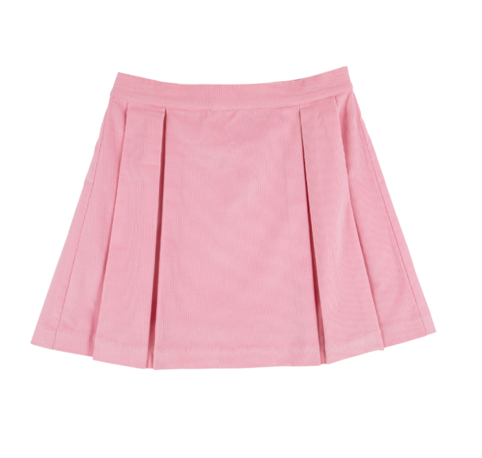 Parson Pleated Skirt (Corduroy)- Sandpearl Pink