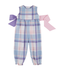 Load image into Gallery viewer, Slvs Rebecca Romper- Peach Blossom Plaid/PBP/Palisades Purple
