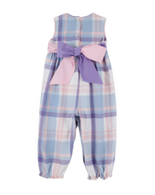 Load image into Gallery viewer, Slvs Rebecca Romper- Peach Blossom Plaid/PBP/Palisades Purple
