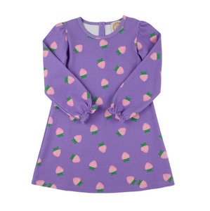 Sadie Sweatshirt Dress- Sanibel Strawberry/Palisades Purple