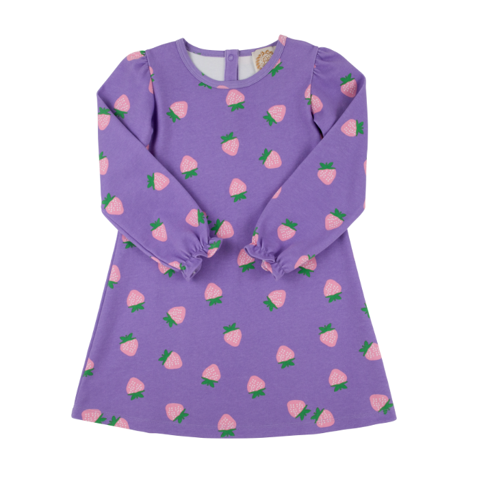 Sadie Sweatshirt Dress- Sanibel Strawberry/Palisades Purple