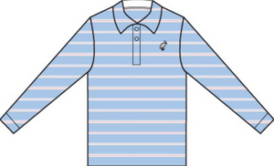 Prim & Proper Polo LS- Beale Street Blue/PBP/WAW/Grantley Gray