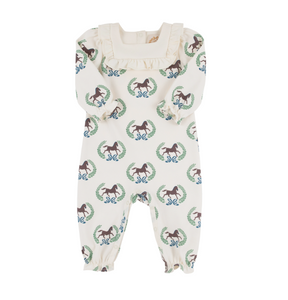 Darla Day Romper LS- Highland Horses/Palmetto Pearl
