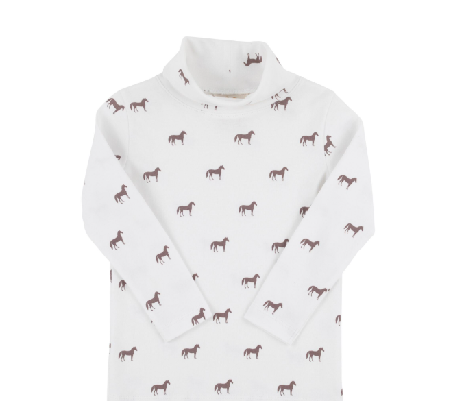 Tatum’s Turtleneck Onesie- Henry Clay Horses