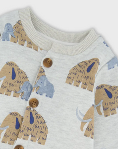 Printed Mammoths Button Up Jumpsuit- Beige