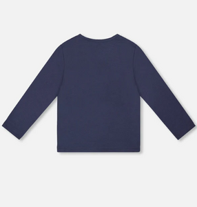 Apples Tee & Plaid Leggings Set- Mood Indigo