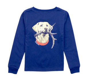 Antler Lab LS Logo Tee- River Blue