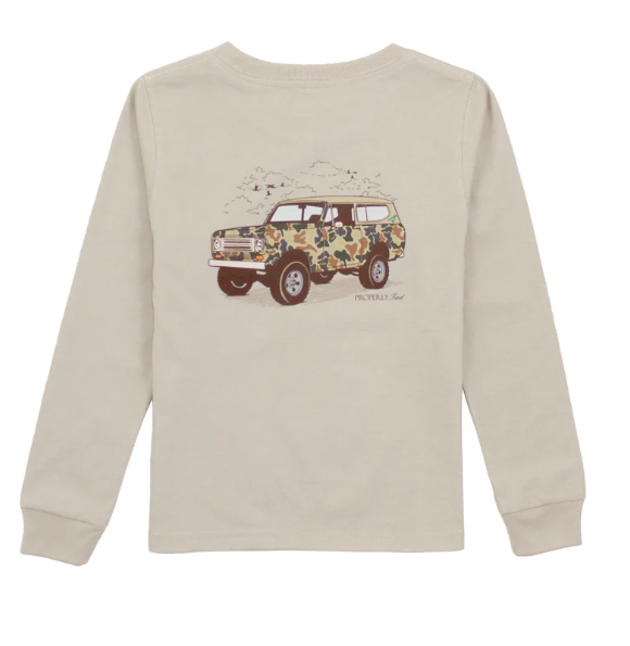 Camo Truck LS Logo Tee- Linen