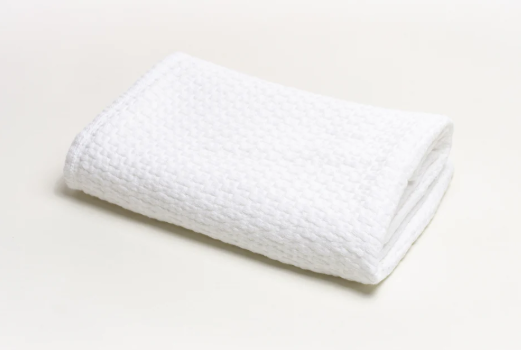 Stonewashed Basket Weave w/ Binding- White