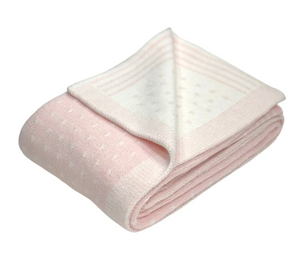 Pin Dot Blanket- Pink/White