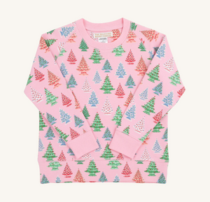 Cassidy Comfy Crewneck- Nostalgia/Pier Party Pink