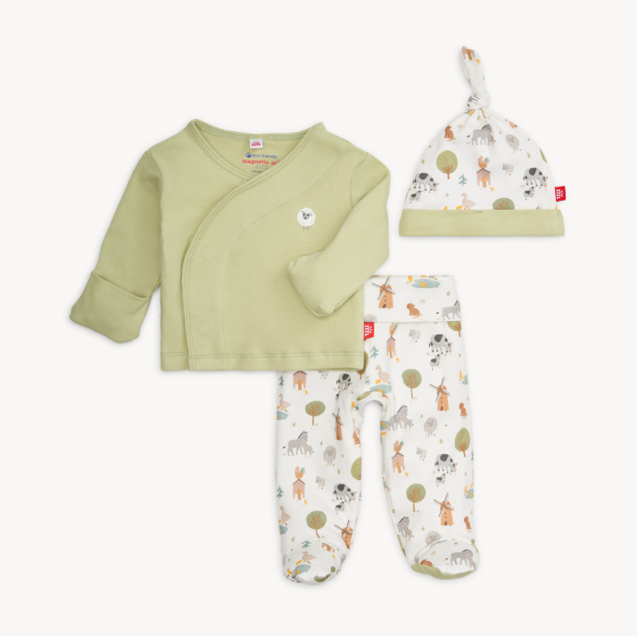 Funny Farm Organic Cotton Kimono Set