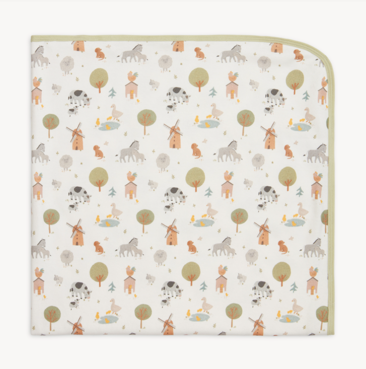 Funny Farm Organic Cotton Baby Blanket