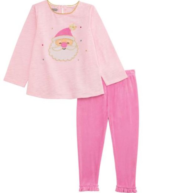 Santa Tunic & Legging Set- Pink