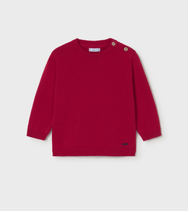 Baby Basic Crew Neck Sweater- Red