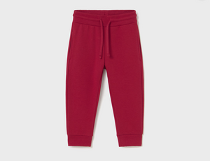 Baby Basic Cuffed Fleece Trouser- Red