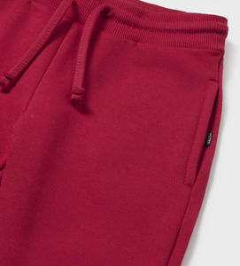 Baby Basic Cuffed Fleece Trouser- Red