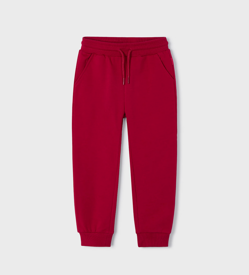 Basic Cuff Fleece Trouser- Red