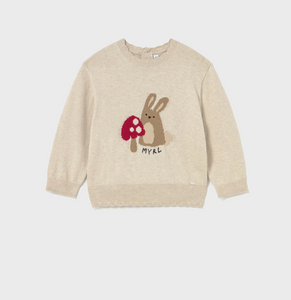 Baby Jacquard Sweater Animal- Oat