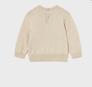 Baby Jacquard Sweater Animal- Oat