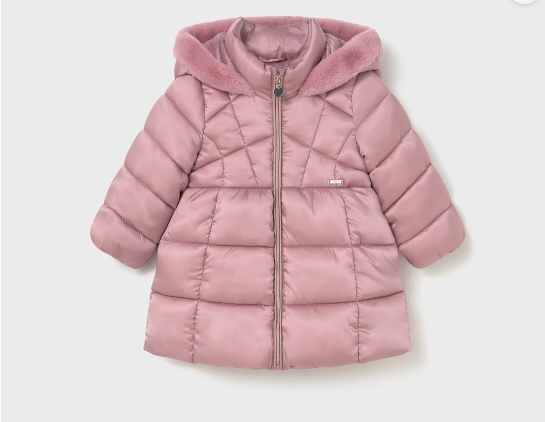 Baby Long Puffer Coat- Orchid