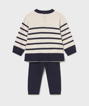 Load image into Gallery viewer, Baby Knit Sweater &amp; Pant Set- Navy
