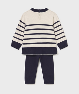 Baby Knit Sweater & Pant Set- Navy