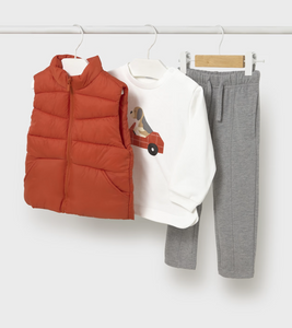 Baby 3 Piece Vest Set- Terracotta