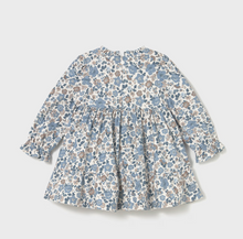 Load image into Gallery viewer, Baby Ruffle Velvet Dress- Blue Bell
