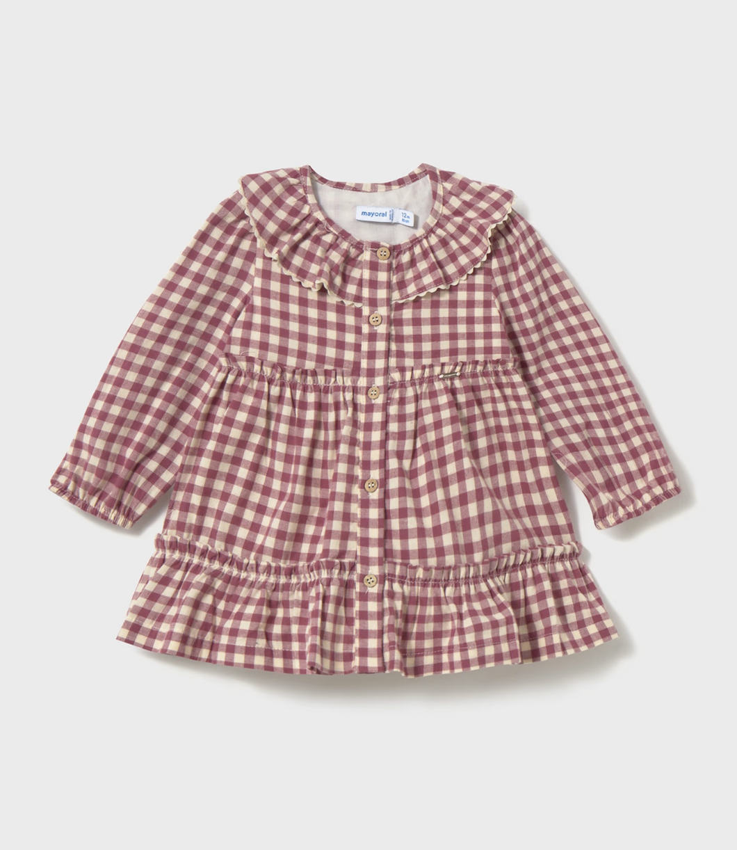 Baby Gingham Vichy Dress- Rose/Blush