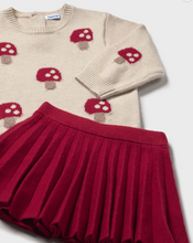 Load image into Gallery viewer, Baby Mushroom Sweater &amp; Skirt Set- Red
