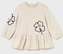 Load image into Gallery viewer, Baby Flower Applique Dress- Sand Heather

