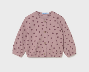 Baby 3 Piece Polka Dots Jacket Set- Rose/Blush