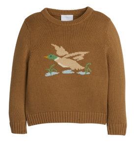 Flying Mallard Intarsia Sweater- Brown