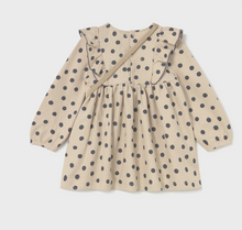 Load image into Gallery viewer, Baby Polka Dot Dress &amp; Purse Set- Tapioca
