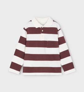 Stripes Polo LS- Plum