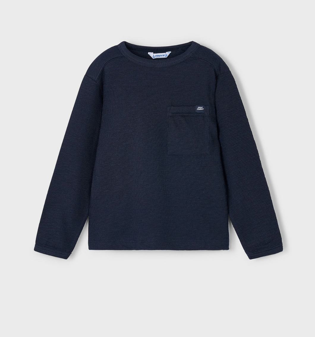 Pocket T-shirt LS- Navy