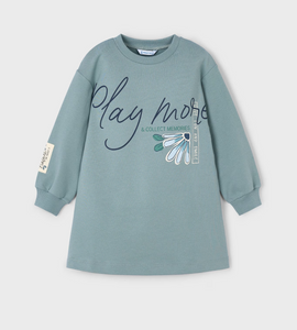 Play More Fleece Dress- Sage