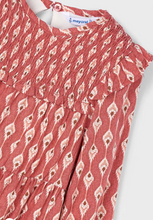 Load image into Gallery viewer, Ikat Print Dress- Dark Red/Tandoori
