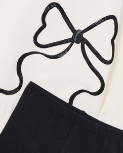 Sequin Bow Legging Set- Black