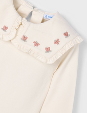 Load image into Gallery viewer, Ruffled Collar Knit Blouse- Macchiato
