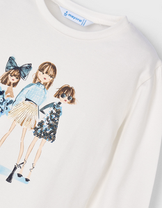 Dolls T-Shirt- Cream & Navy