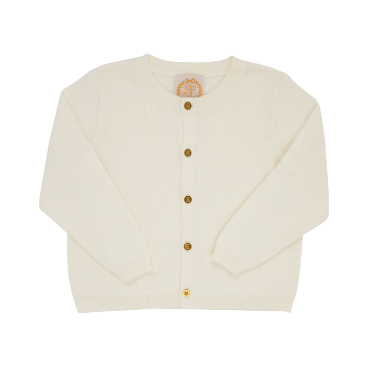 Cambridge Cardigan- Palmetto Pearl w/ Gold Buttons