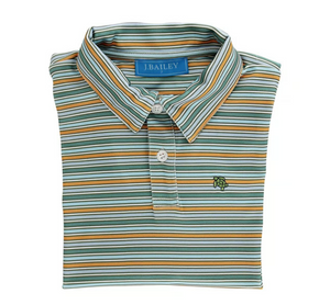 Harry Performance Polo LS- Clementine Stripe